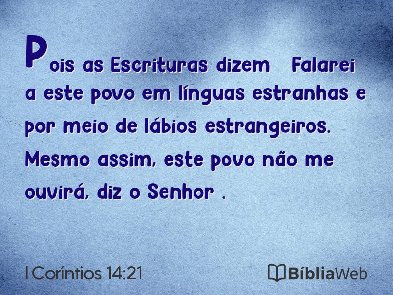 I Coríntios 14:21 em imagem para compartilhar