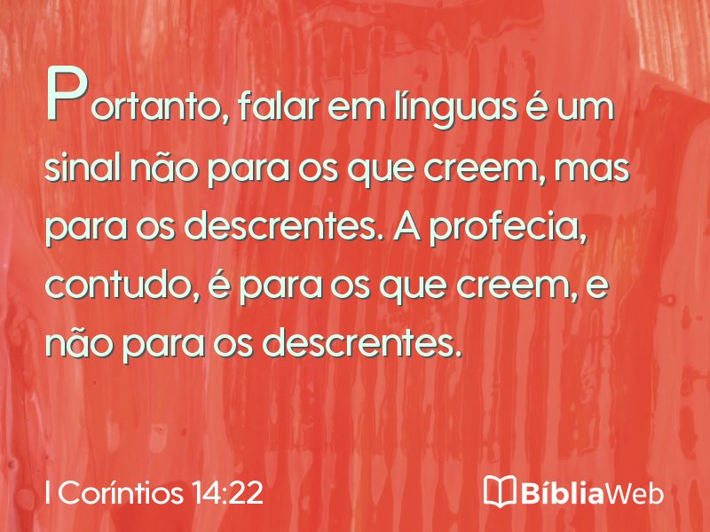 I Coríntios 14:22 em imagem para compartilhar