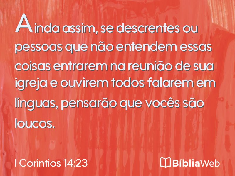 I Coríntios 14:23 em imagem para compartilhar