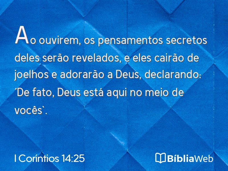 I Coríntios 14:25 em imagem para compartilhar