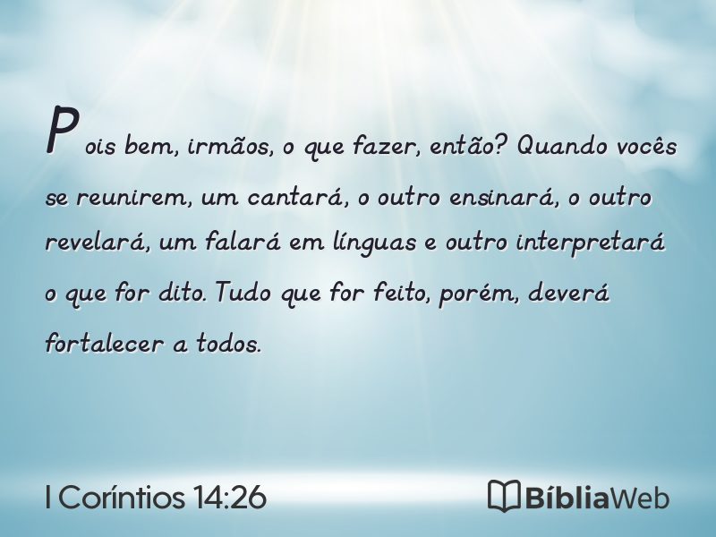 I Coríntios 14:26 em imagem para compartilhar