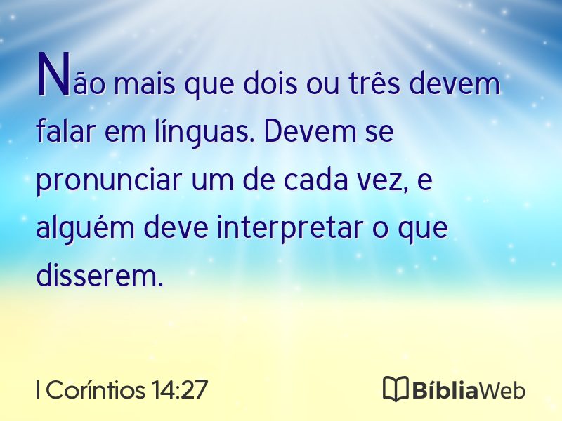 I Coríntios 14:27 em imagem para compartilhar
