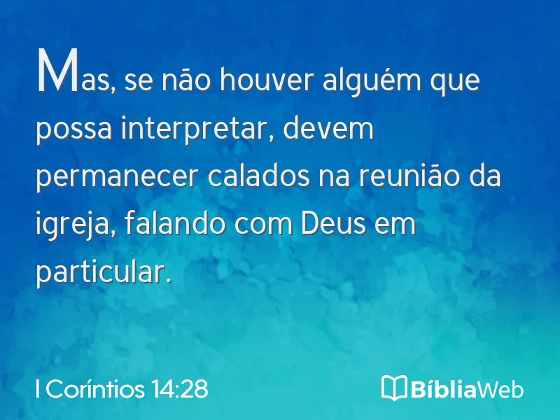 I Coríntios 14:28 em imagem para compartilhar