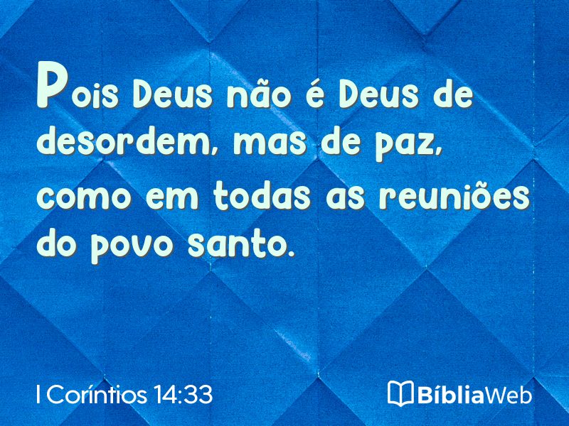 I Coríntios 14:33 em imagem para compartilhar