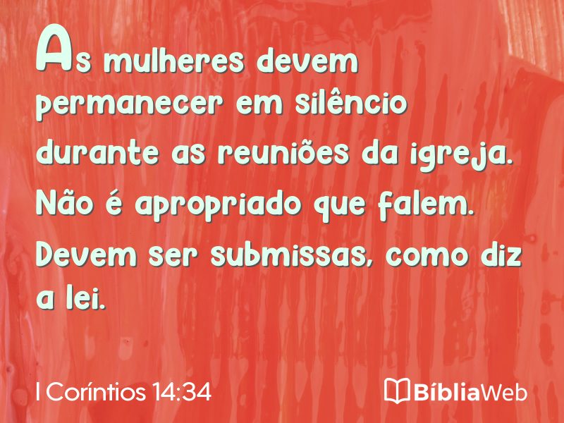 I Coríntios 14:34 em imagem para compartilhar