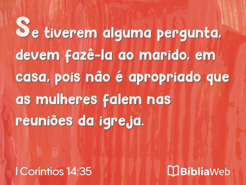 I Coríntios 14:35 em imagem para compartilhar