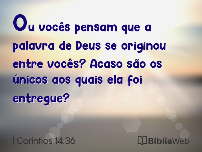 I Coríntios 14:36 em imagem para compartilhar
