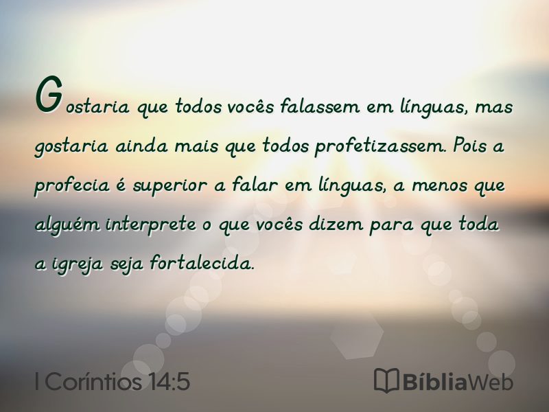 I Coríntios 14:5 em imagem para compartilhar
