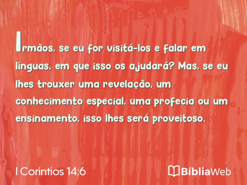 I Coríntios 14:6 em imagem para compartilhar