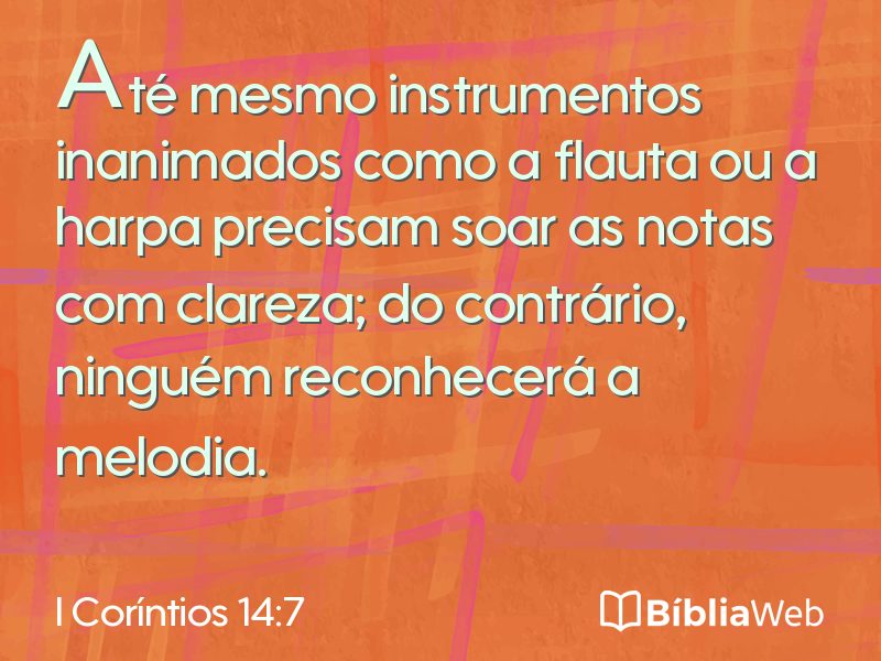 I Coríntios 14:7 em imagem para compartilhar