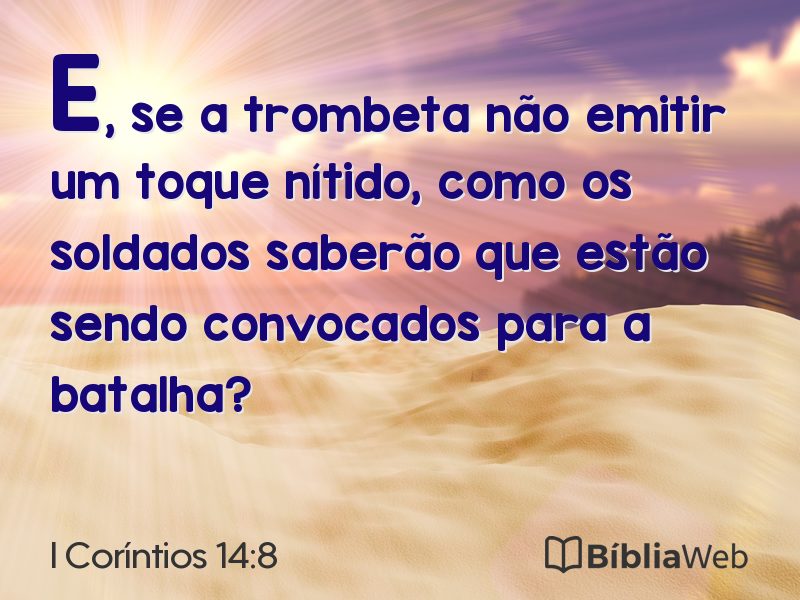 I Coríntios 14:8 em imagem para compartilhar