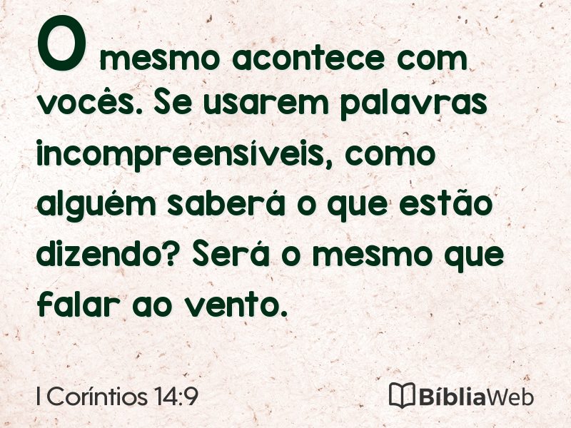 I Coríntios 14:9 em imagem para compartilhar