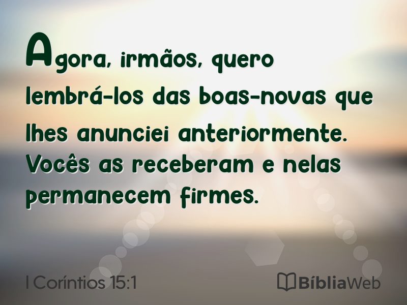 I Coríntios 15:1 em imagem para compartilhar