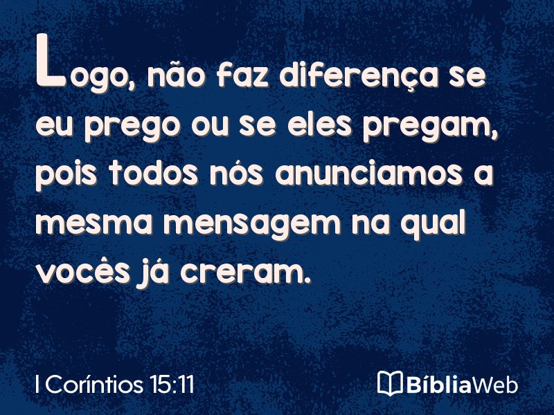 I Coríntios 15:11 em imagem para compartilhar