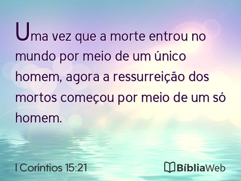 I Coríntios 15:21 em imagem para compartilhar