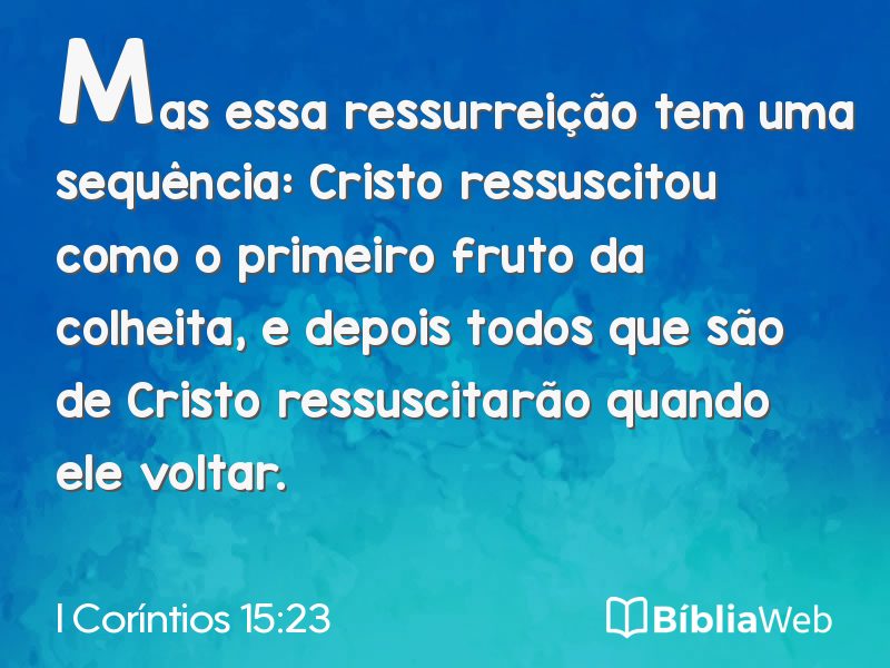 I Coríntios 15:23 em imagem para compartilhar