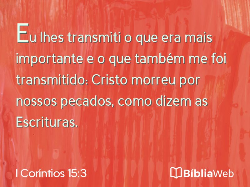 I Coríntios 15:3 em imagem para compartilhar