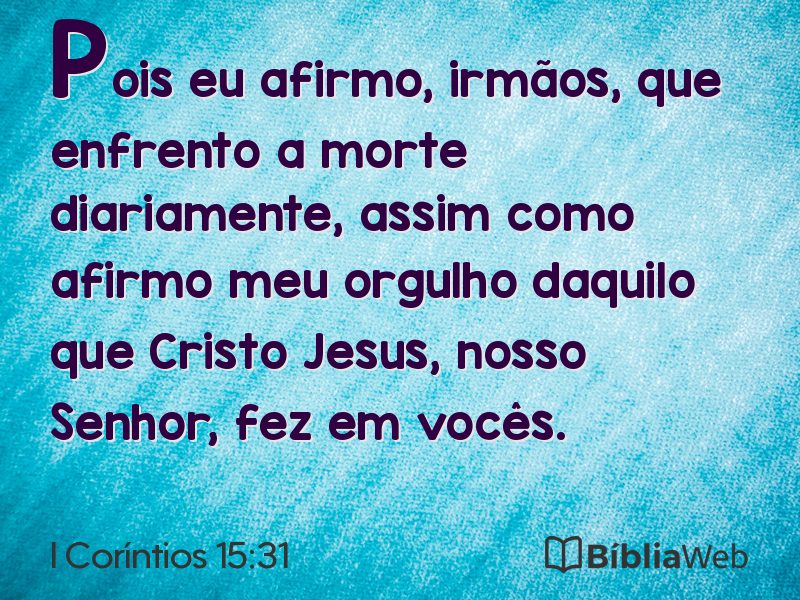 I Coríntios 15:31 em imagem para compartilhar