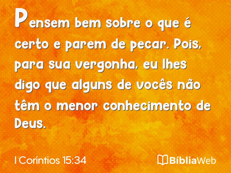 I Coríntios 15:34 em imagem para compartilhar