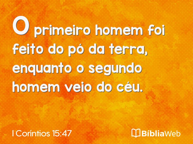 I Coríntios 15:47 em imagem para compartilhar