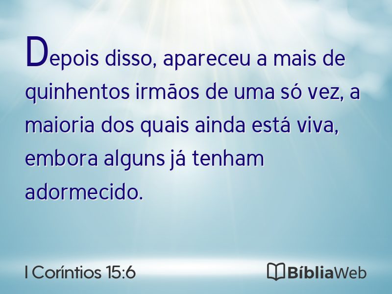 I Coríntios 15:6 em imagem para compartilhar