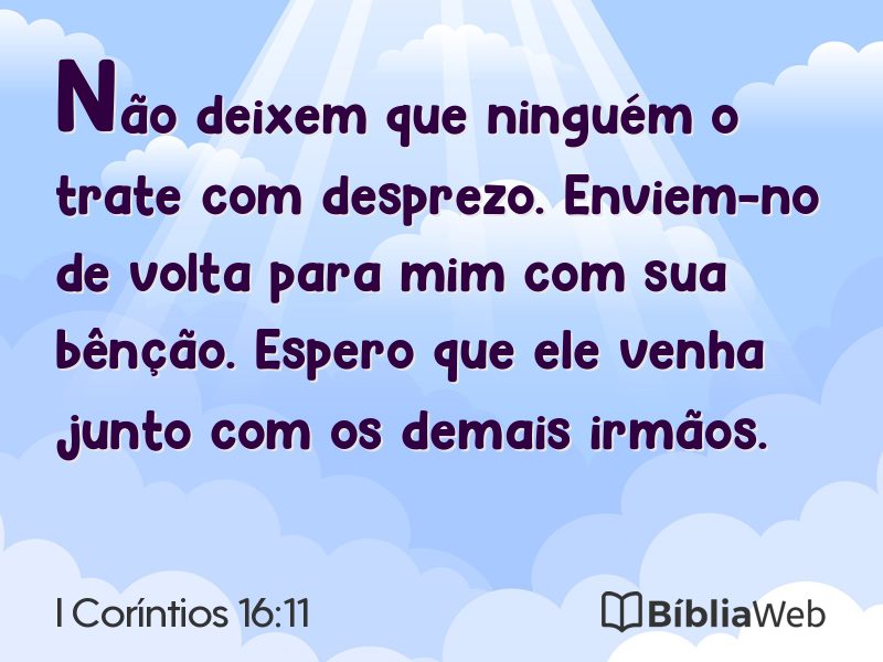 I Coríntios 16:11 em imagem para compartilhar