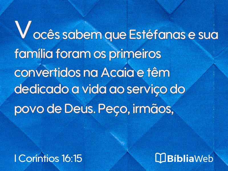 I Coríntios 16:15 em imagem para compartilhar