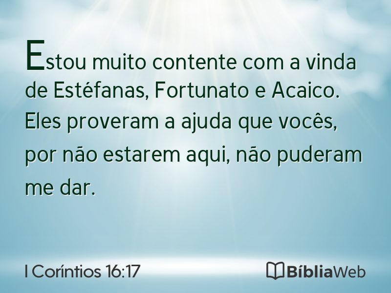 I Coríntios 16:17 em imagem para compartilhar