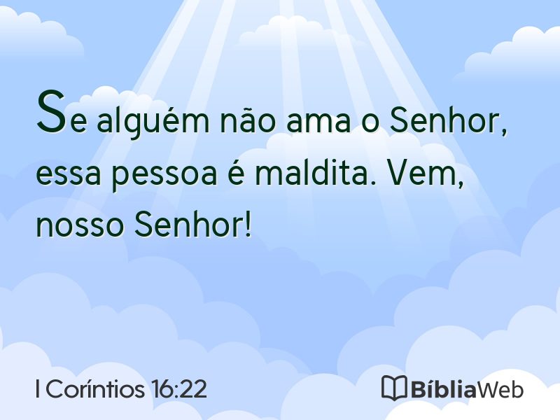 I Coríntios 16:22 em imagem para compartilhar