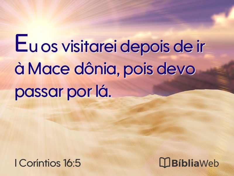I Coríntios 16:5 em imagem para compartilhar