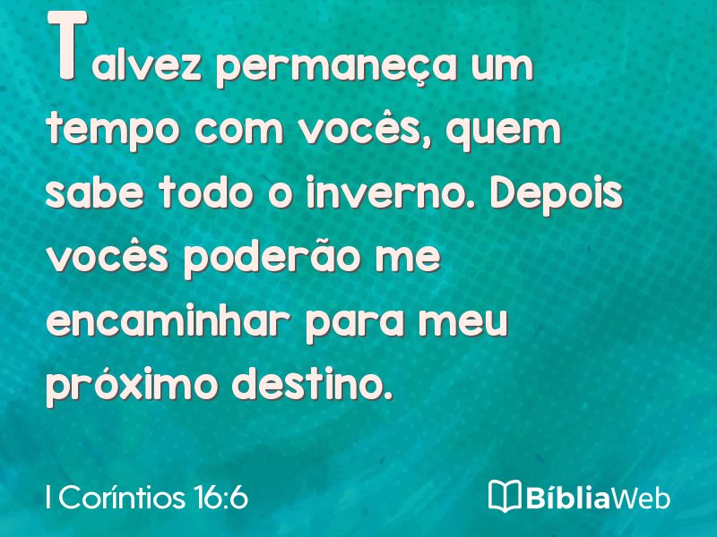 I Coríntios 16:6 em imagem para compartilhar