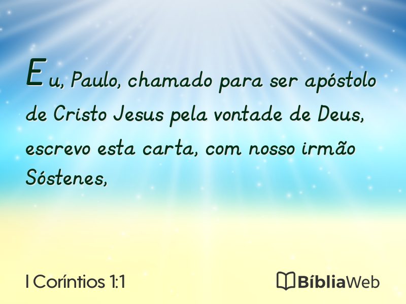 I Coríntios 1:1 em imagem para compartilhar