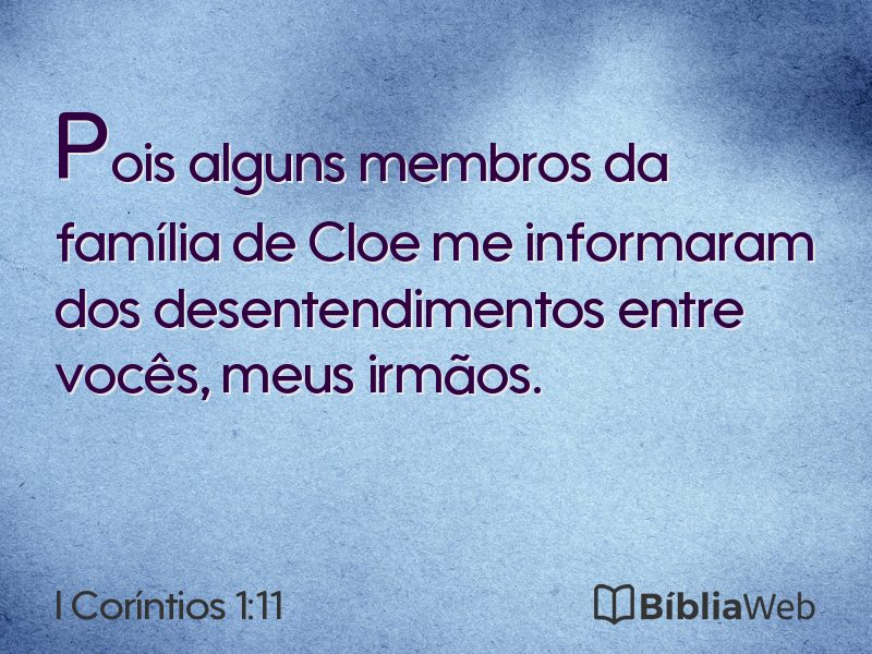 I Coríntios 1:11 em imagem para compartilhar