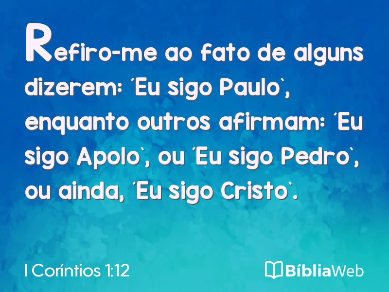 I Coríntios 1:12 em imagem para compartilhar