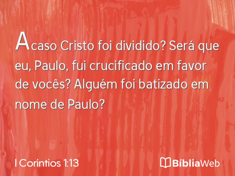 I Coríntios 1:13 em imagem para compartilhar