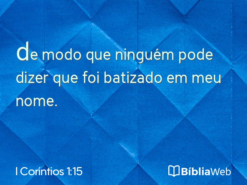 I Coríntios 1:15 em imagem para compartilhar