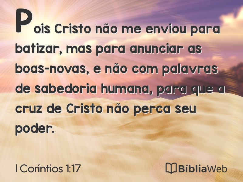 I Coríntios 1:17 em imagem para compartilhar