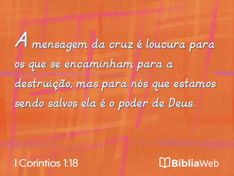 I Coríntios 1:18 em imagem para compartilhar