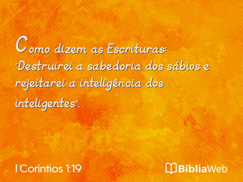 I Coríntios 1:19 em imagem para compartilhar