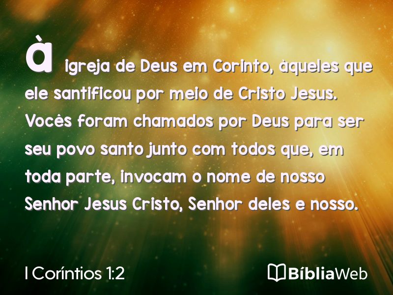 I Coríntios 1:2 em imagem para compartilhar