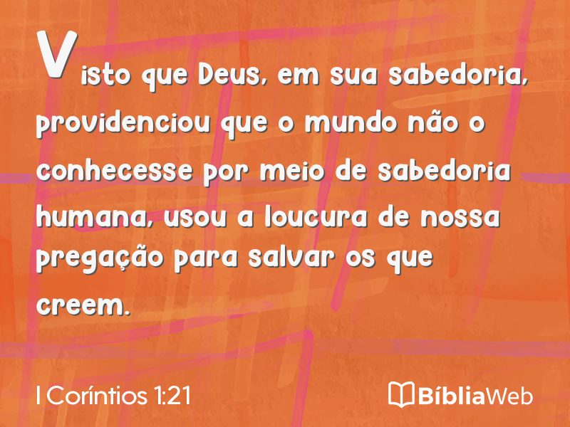 I Coríntios 1:21 em imagem para compartilhar