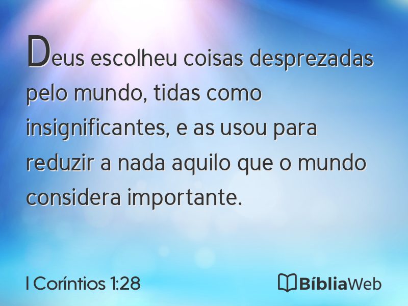 I Coríntios 1:28 em imagem para compartilhar