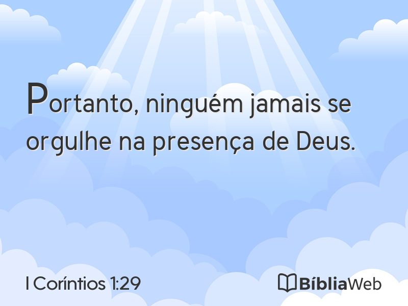 I Coríntios 1:29 em imagem para compartilhar