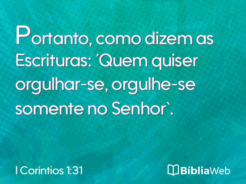 I Coríntios 1:31 em imagem para compartilhar