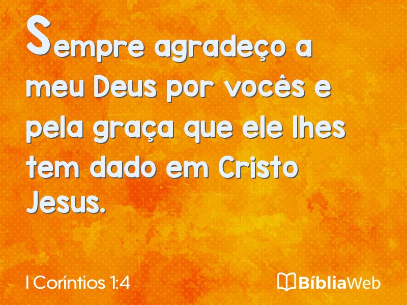I Coríntios 1:4 em imagem para compartilhar