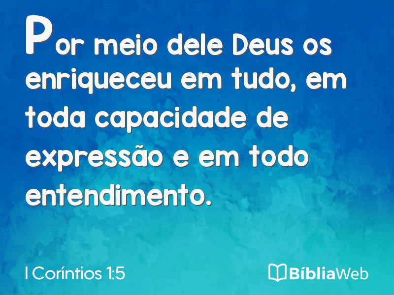 I Coríntios 1:5 em imagem para compartilhar