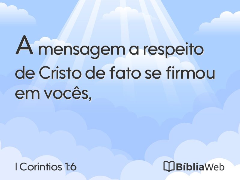 I Coríntios 1:6 em imagem para compartilhar