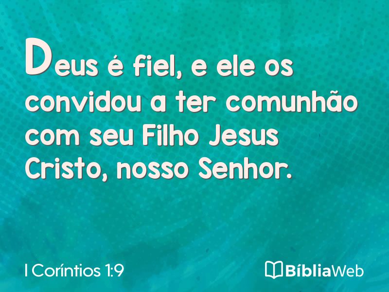 I Coríntios 1:9 em imagem para compartilhar