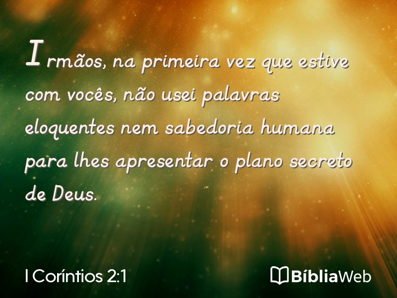 I Coríntios 2:1 em imagem para compartilhar