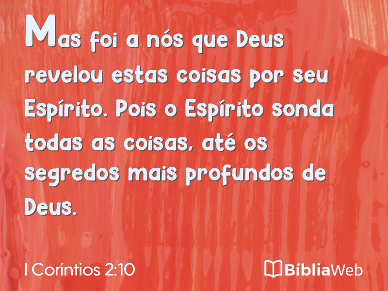 I Coríntios 2:10 em imagem para compartilhar